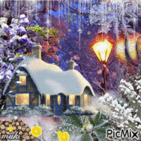Paysage d'hiver アニメーションGIF