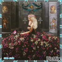 The lady of the roses Animated GIF