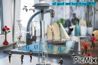 dance people water ship birds flowers Animiertes GIF