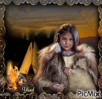 Chica nativa americana - GIF animé gratuit