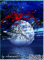 la lune, la nuit - Ilmainen animoitu GIF
