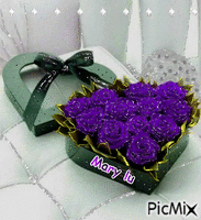 purple roses in heart GIF animé