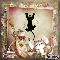 Le chat et les souris - GIF animate gratis