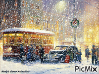 Paysage urbain en hiver 37 - GIF animé gratuit