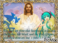 Jesus, Sonic & Miku Gif Animado