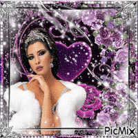 Winter princess in violet ... animowany gif