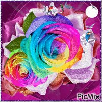 Rose multicolore - Безплатен анимиран GIF