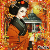 Autumn Geisha - Red and orange tones