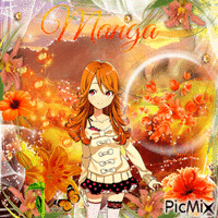 Manga Blumen-Orangetöne