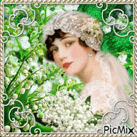 Bride vintage with lilies of the valley