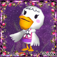 Pelly the Pelican from Animal Crossing animoitu GIF