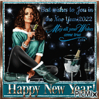 Happy New Year 2022. Best wishes to you.... анимирани ГИФ