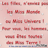 Les filles, n'enviez pas les Miss Monde ou Miss Univers ! - Bezmaksas animēts GIF