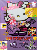 Rock and roll kitty animovaný GIF