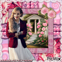 ☼Emma Watson in a Rose Garden☼ - Free animated GIF