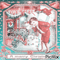 Christmas joy vintage children shop - GIF animé gratuit