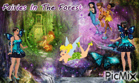 Fairies in the forest - GIF animé gratuit