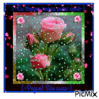 Pink roses-Eu trouxe rosas para você     você - Gratis geanimeerde GIF
