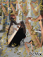 Harpiste bretonne GIF animé