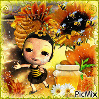 little bees - GIF animé gratuit