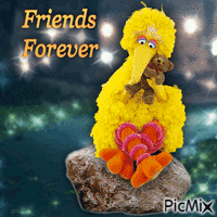 Big Bird and Radar - Friends Forever - GIF animé gratuit