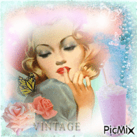 Vintage Lady - GIF animado grátis