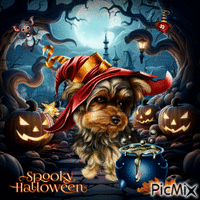 halloween dog - GIF animado grátis