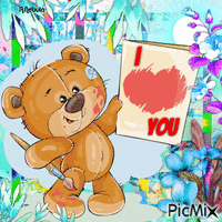 I Love You / Teddy bear - GIF animado gratis