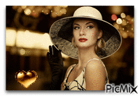 Женщина в шляпе - Free animated GIF