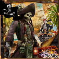 El capitán pirata no muerto animovaný GIF