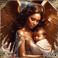 L'ange et l'enfant GIF animado