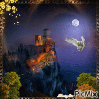 Evening at Orange Flower Castle animēts GIF