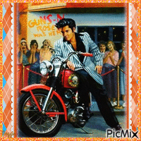 portrait of Elvis Presley - GIF animé gratuit