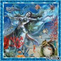 Schöne Meerjungfrau - Ingyenes animált GIF