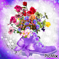 Flowers shoe анимиран GIF