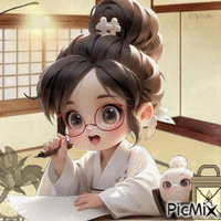 Little girl in glasses-contest - Bezmaksas animēts GIF