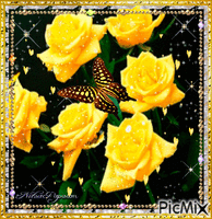 yellow Rose.💛 - Gratis geanimeerde GIF