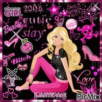 Barbie glitter pink animēts GIF