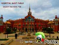 HOSPITAL DE SANT PABLO BAJO LA LLUVIA animovaný GIF