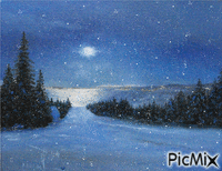 Paysage hivernal - Gratis animerad GIF
