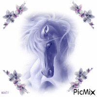 cheval violet animovaný GIF