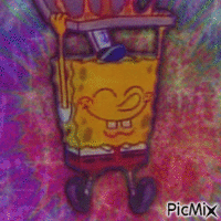 rainbow spongebob pfp animēts GIF