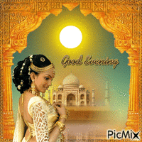 Good Evening Taj Mahal Sunset - GIF animé gratuit