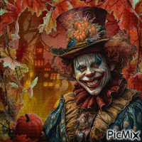 Clown d'Halloween. - Zdarma animovaný GIF