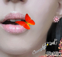 Os lábios de mel. - 免费动画 GIF