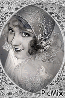 Mujer Vintage - Blanco y negro - GIF animado gratis