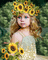 Girl and Sunflowers - Free animated GIF