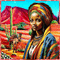 Femme d'Afrique- multicolore - Bezmaksas animēts GIF