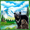 Landscape. Bear. Spring - GIF animé gratuit