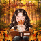 Happy New Week Autumn Girl with a Book - Безплатен анимиран GIF